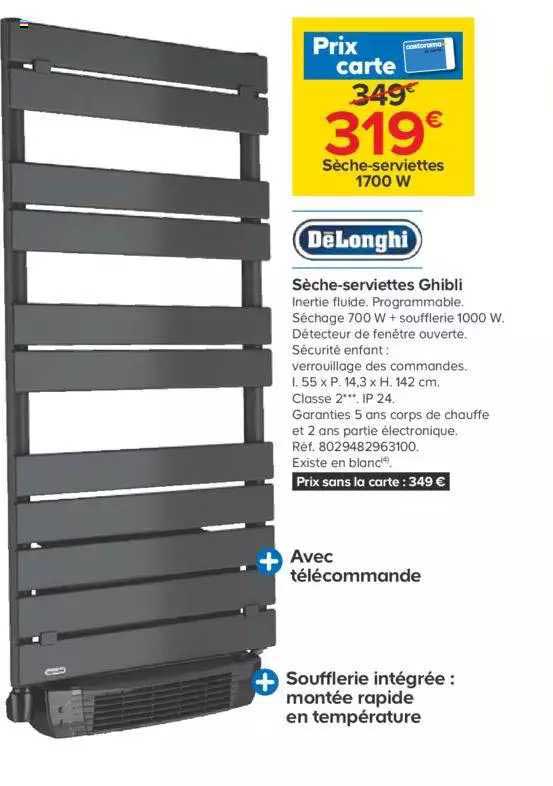 sèche-serviettes ghibli delonghi