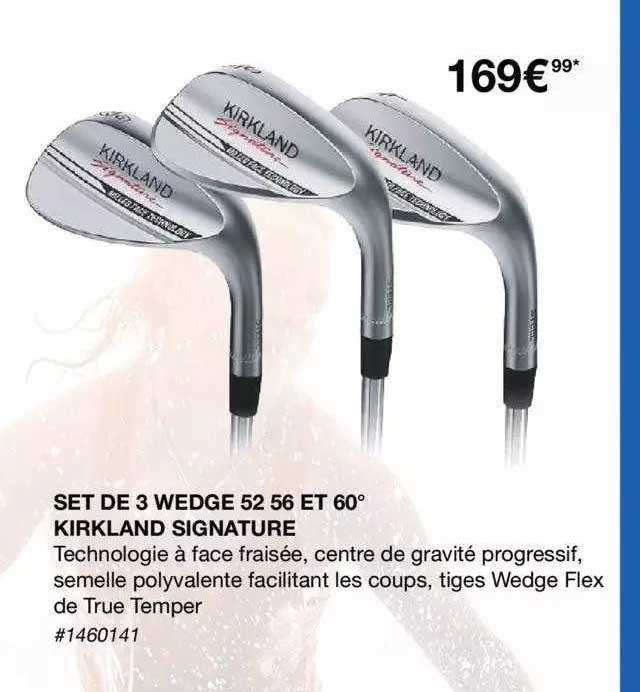set de 3 wedge 52 56 et 60° kirkland signature