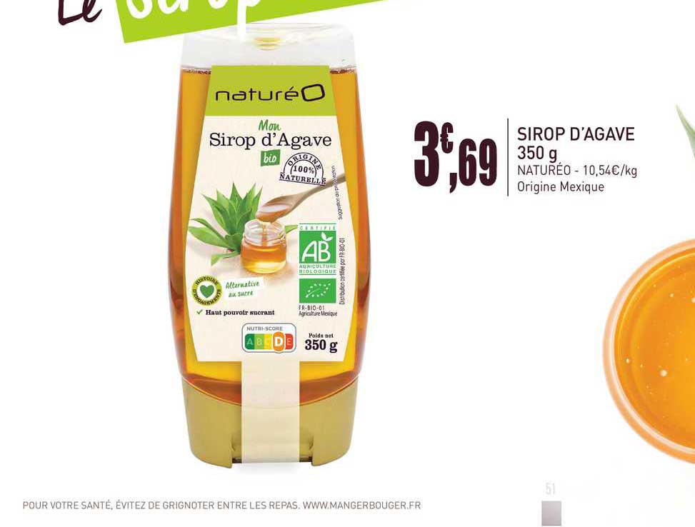 sirop d'agave 350 g natureo