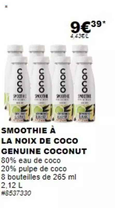 smoothie à la noix de coco genuine coconut