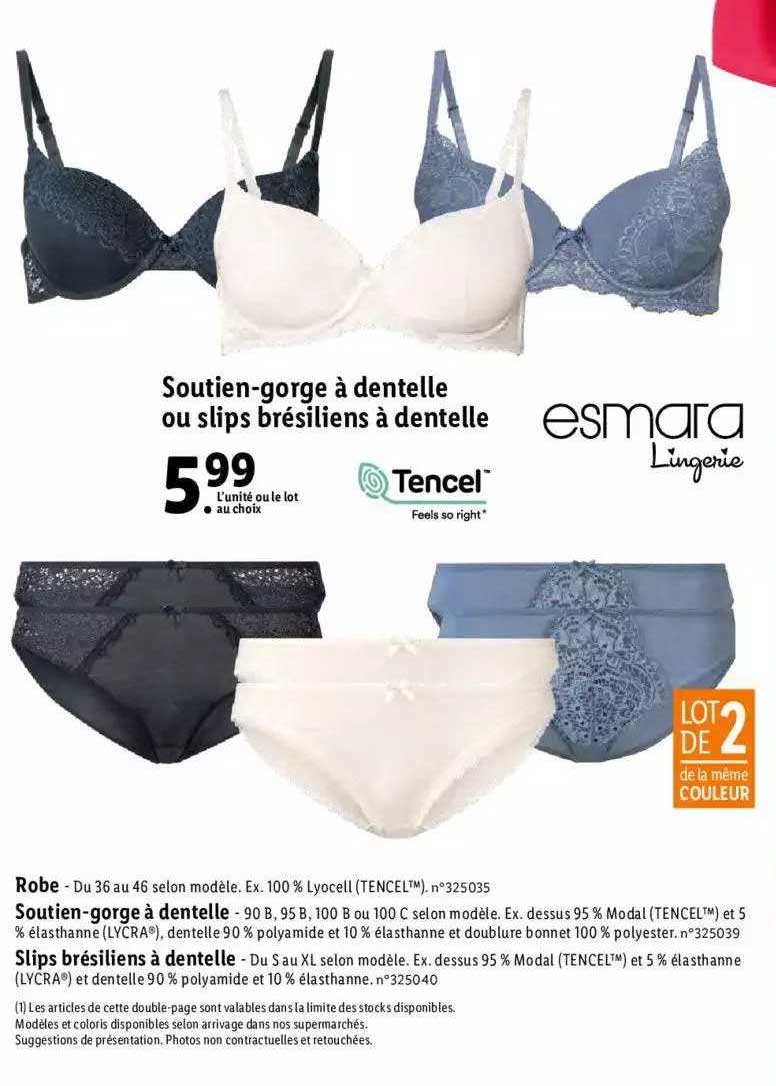 soutien-gorge à dentelle ou slips brésiliens à dentelle