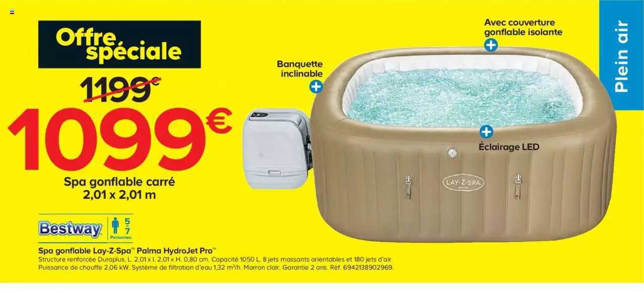 Spa Gonflable Lay-z-spa Palma Hydrojet Pro
