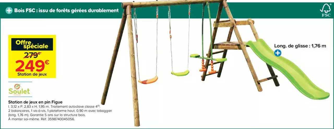 station de jeux en pin figue soulet