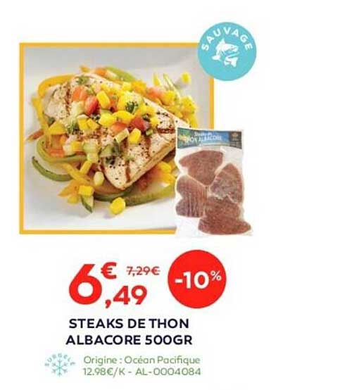 steaks de thon albacore 500gr