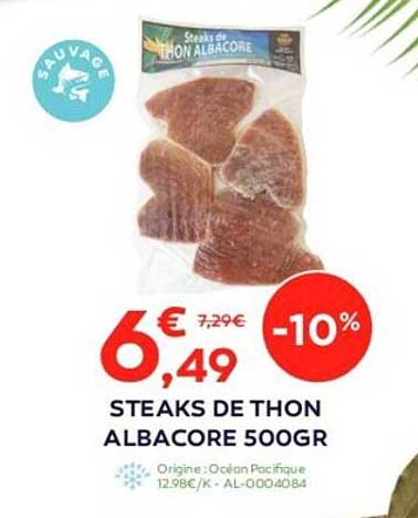 Steaks De Thon Albacore 500gr