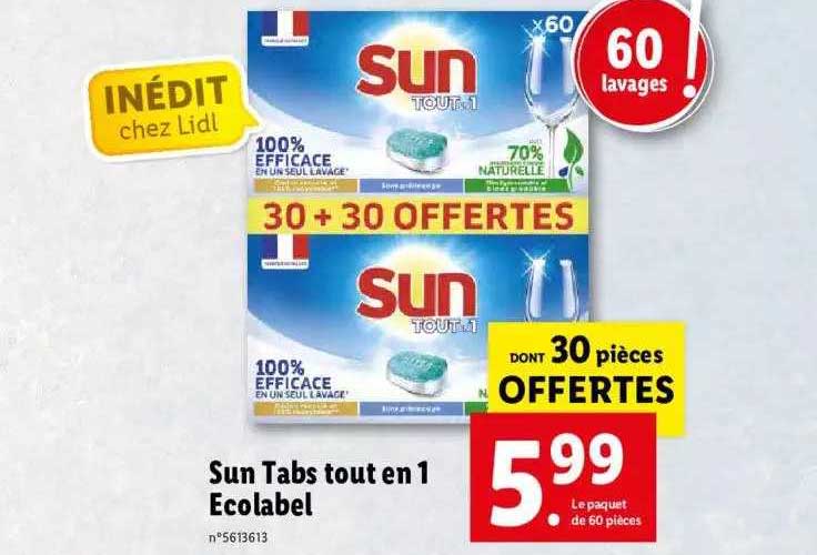 sun tabs tout en 1 ecolabel
