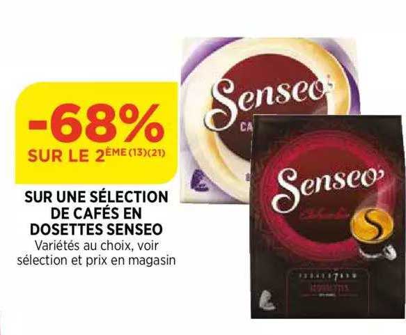 sur une selection de cafes en dosettes senseo