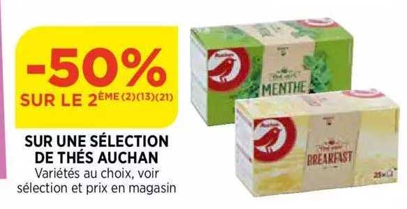 sur une selection de thes auchan