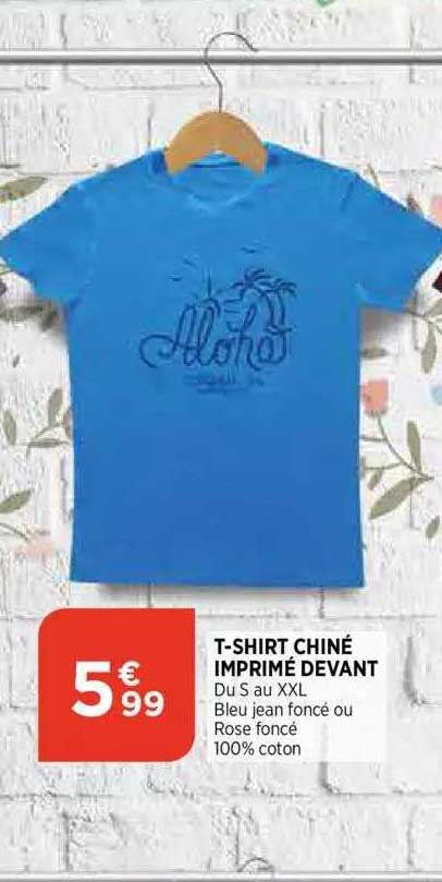 t-shirt chine imprime devant