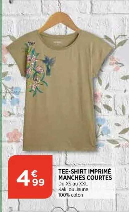 tee-shirt imprime manches courtes