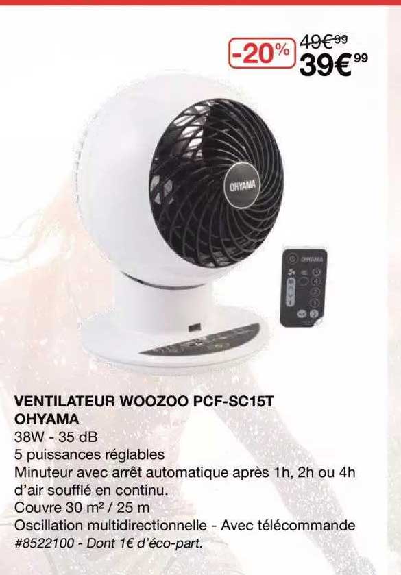 Ventilateur Woozoo Pcf-sc15t Ohyama