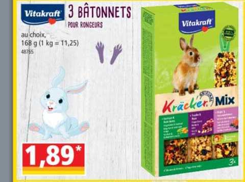 vitakraft 3 bâtonnets pour rongeurs
