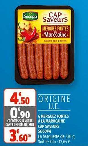 6 merguez fortes à la marocaine cap saveurs socopa