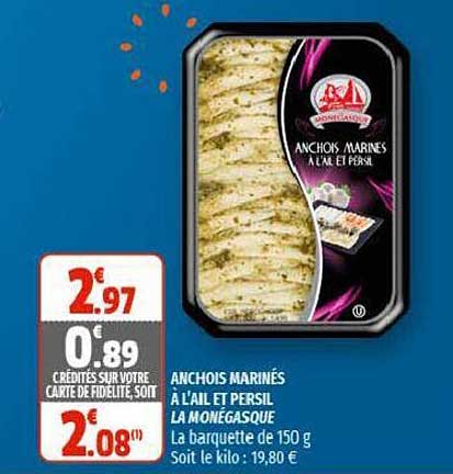 anchois marinés à l'ail et persil la monégasque