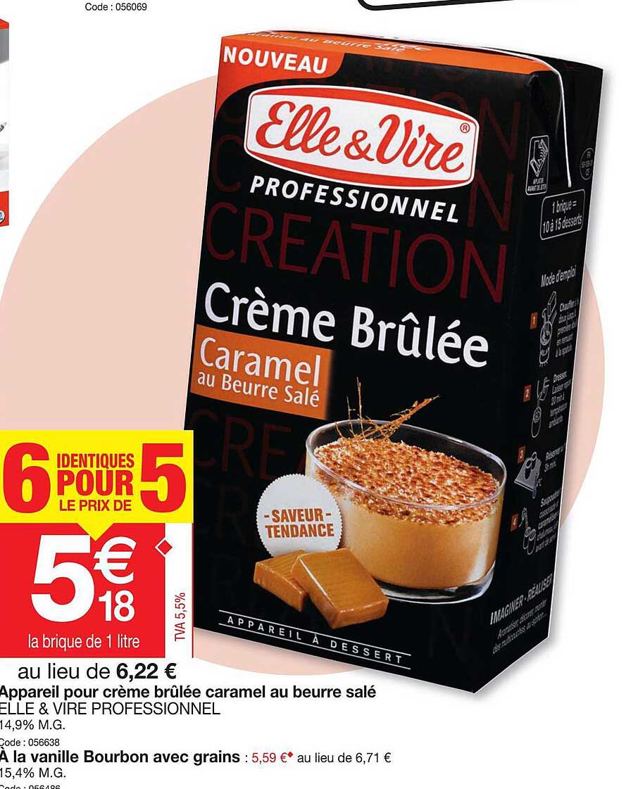 appareil pour crème brûlée caramel au beurre salé elle & vire professionnel
