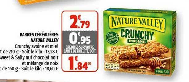 barres céréalières nature valley