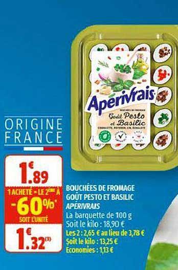 Bouchées De Fromage Goût Pesto Et Basilic Apérivrais