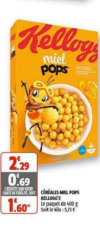 céréales miel pops kellogg's