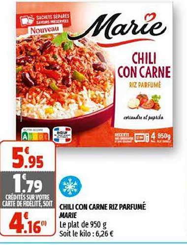 chili con carne riz parfumé marie