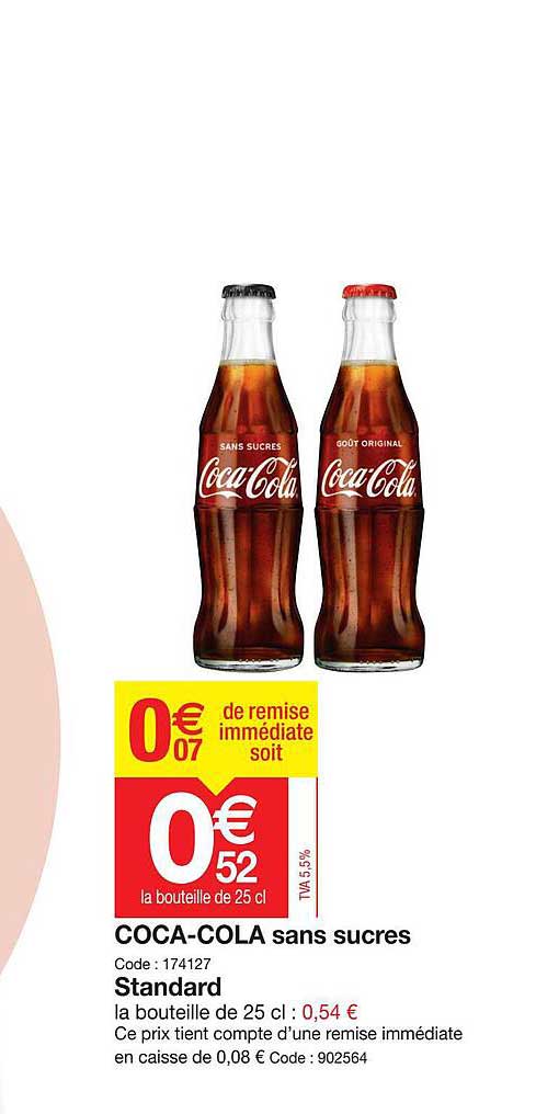 coca-cola sans sucres, standard