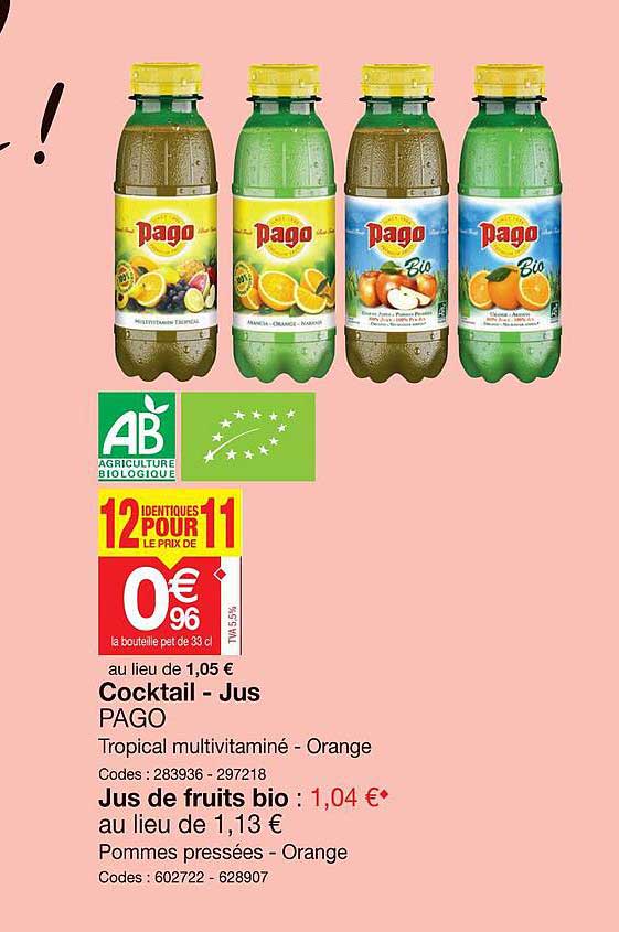 Cocktail - Jus Pago, Jus De Fruits Bio