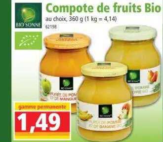 Compote De Fruits Bio Bio Sonne