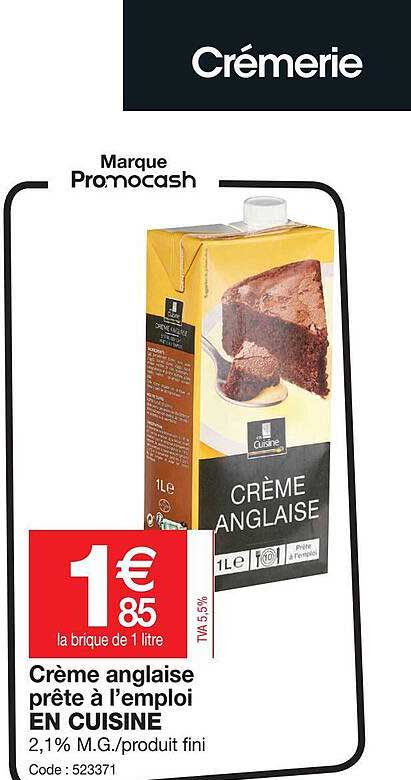 crème anglaise prête à l'emploi en cuisine