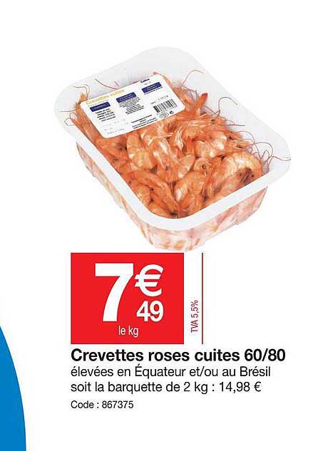 Crevettes Roses Cuites 60-80