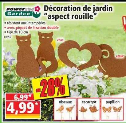 décoration de jardin "aspect rouille" powertec garden