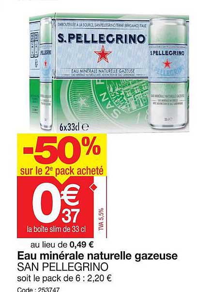 eau minérale naturelle gazeuse san pellegrino