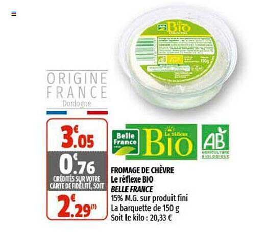 fromage de chèvre le réflexe bio belle france