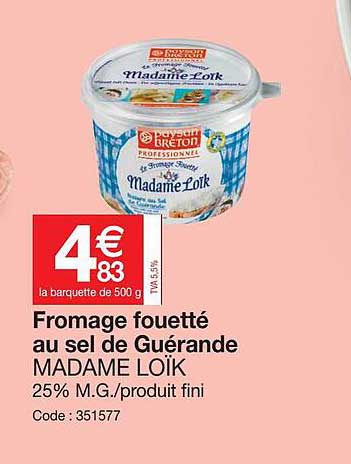 fromage fouetté au sel de guérande madame loïk