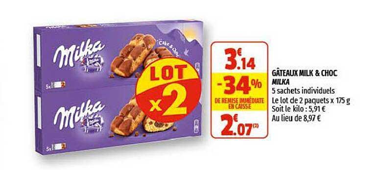 gâteaux milk & choc milka