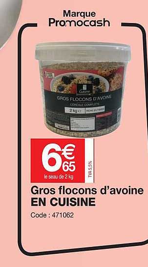 gros flocons d'avoine en cuisine