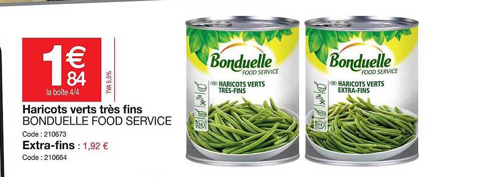 haricots verts très fins bonduelle food service