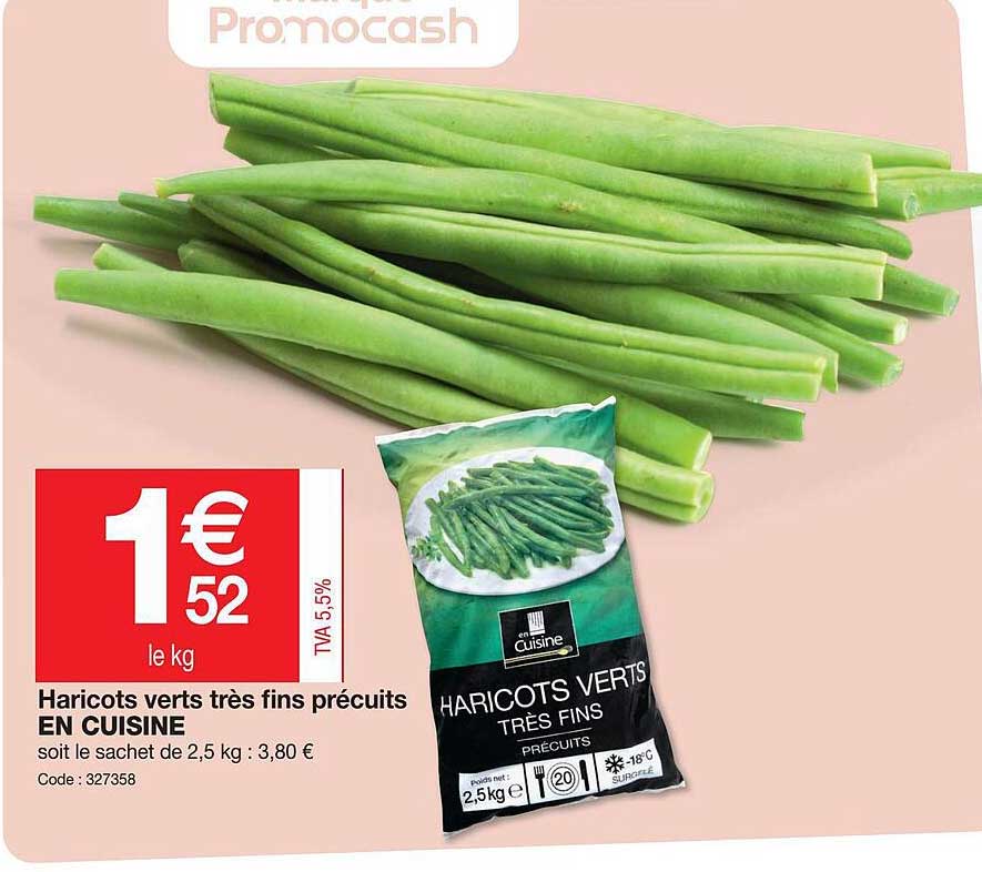 haricots verts très fins précuits en cuisine