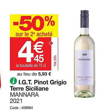 i.g.t. pinot grigio terre siciliane mannara 2021