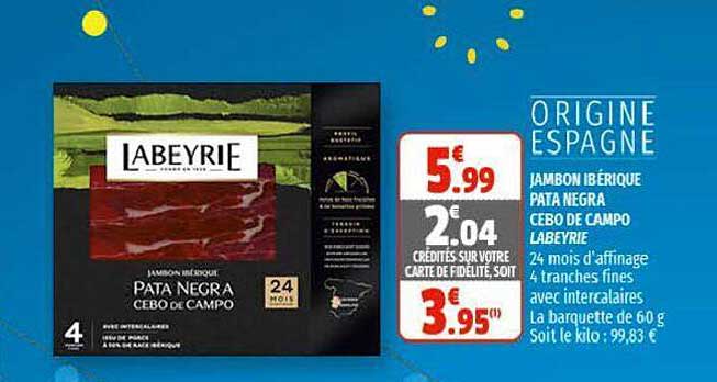 jambon ibérique pata negra cebo de campo labeyrie