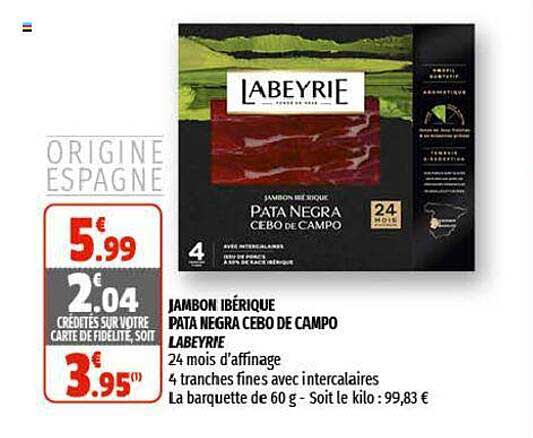 jambon ibérique pata negra cebo de campo labeyrie