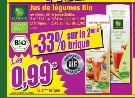 jus de légumes bio bio sonne