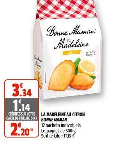 la madeleine au citron bonne maman