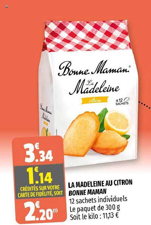 la madeleine au citron bonne maman