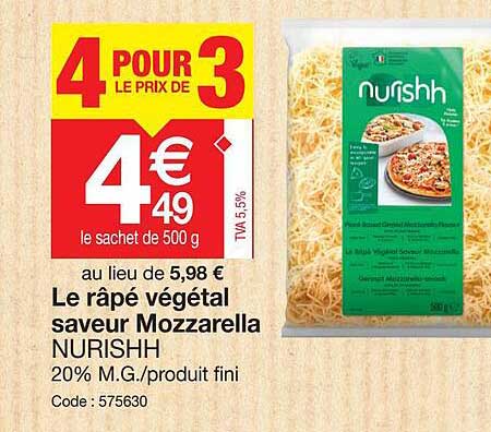 Le Râpé Végétal Saveur Mozzarella Nurishh