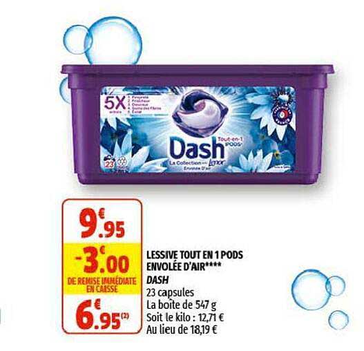 lessive tout en 1 pods envolée d'air