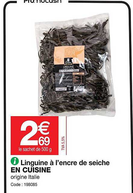 linguine à l'encre de seiche en cuisine