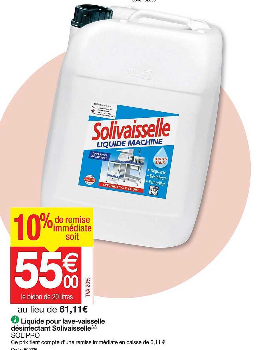Liquide Pour Lave-vaisselle Désinfectant Solivaisselle