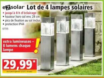 lot de 4 lampes solaires ezsolar