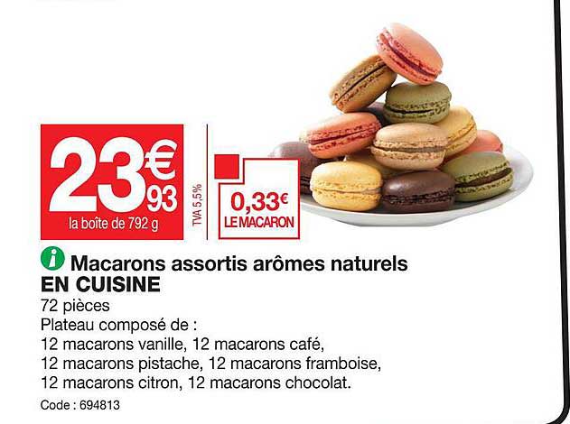 macarons assortis arômes naturels en cuisine