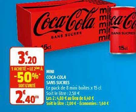 mini coca-cola sans sucres