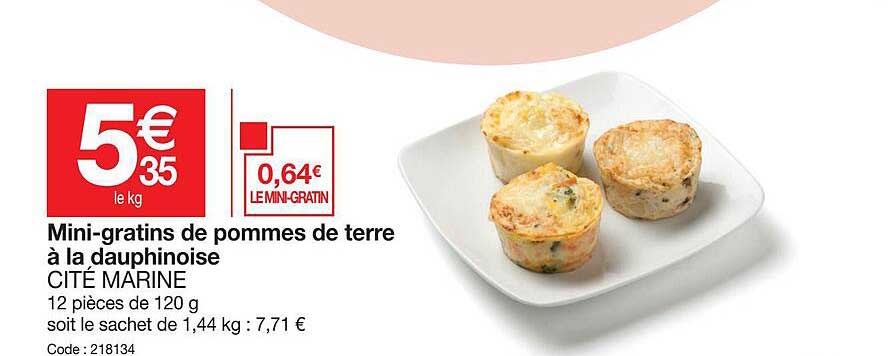 mini-gratins de pommes de terre à la dauphinoise cité marine